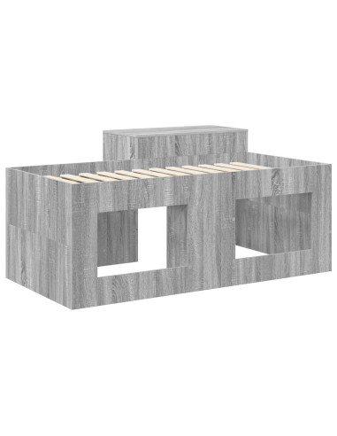 Letto alto per bambini con scrivania Sonoma grigio
