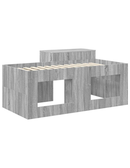 Letto alto per bambini con scrivania Sonoma grigio