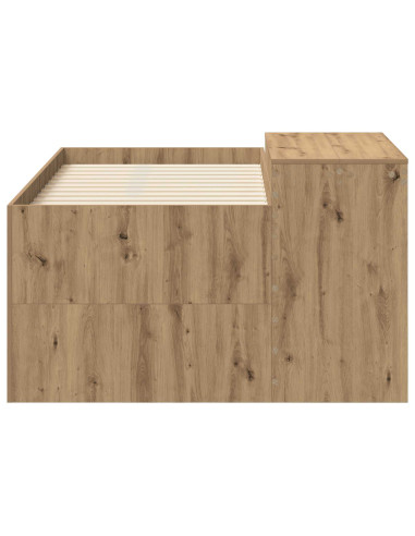 Letto alto per bambini con scrivania Rovere Artigianale