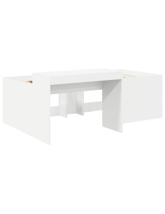 Letto alto per bambini con scrivania Bianco 2