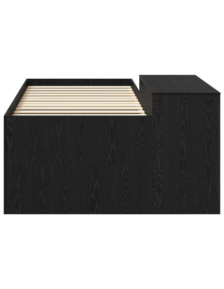 Letto alto per bambini con scrivania Nero Legno ingegnerizzato