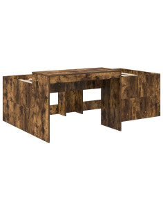 Letto alto per bambini con scrivania Rovere Fumo 2