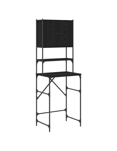 Armadio per Lavatrice Rovere Nero 68 x 48,5 x 194 cm