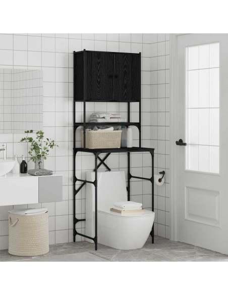 Armadio per Lavatrice Rovere Nero 68 x 48,5 x 194 cm