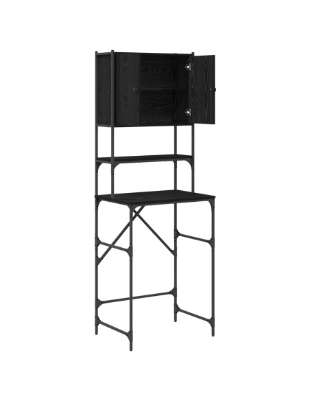 Armadio per Lavatrice Rovere Nero 68 x 48,5 x 194 cm