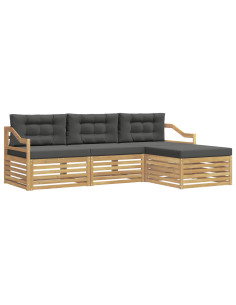 Set di divani da esterno 4 pcs Bianco e Antracite Poliestere 2