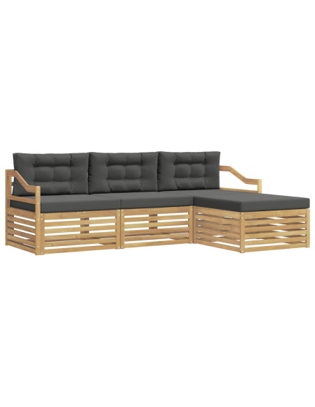Set di divani da esterno 4 pcs Bianco e Antracite Poliestere
