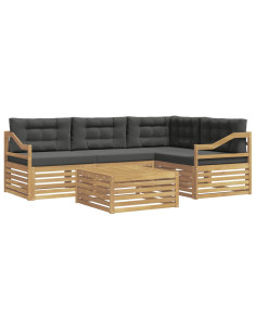Set di divani da esterno 5 pcs Bianco e Antracite Poliestere 2