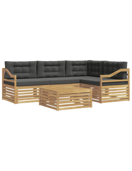 Set di divani da esterno 5 pcs Bianco e Antracite Poliestere