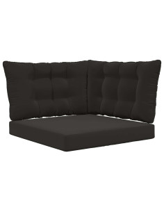 Cuscino per divano da esterno 3 pcs Nero Poliestere 2