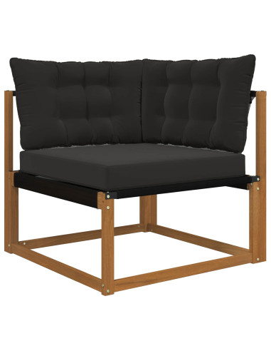Cuscino per divano da esterno 3 pcs Nero Poliestere