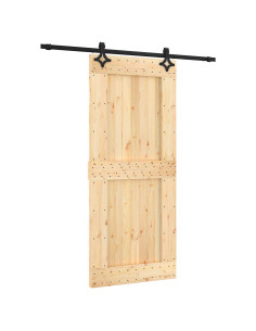 Porta scorrevole Naturale e Nero 90 x 210 cm 2
