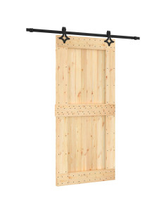 Porta scorrevole Naturale e Nero 95 x 210 cm 2