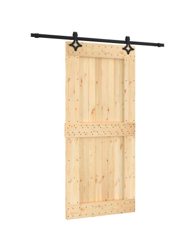 Porta scorrevole Naturale e Nero 95 x 210 cm