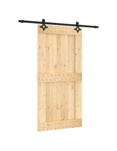Porta scorrevole Naturale e Nero 100 x 210 cm 2
