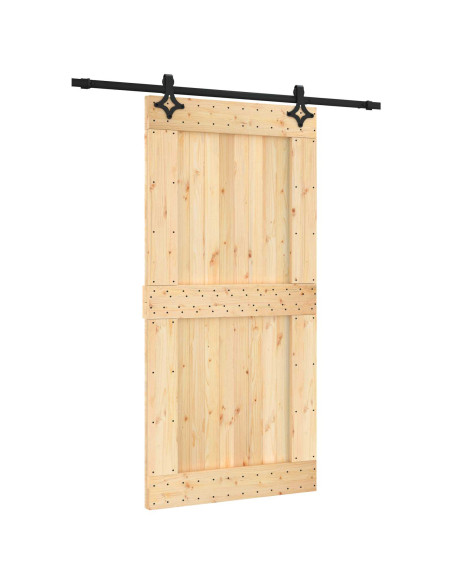 Porta scorrevole Naturale e Nero 100 x 210 cm