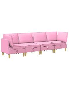 Set di mobili per il soggiorno con cuscino 4 pcs Rosa Tessuto 2