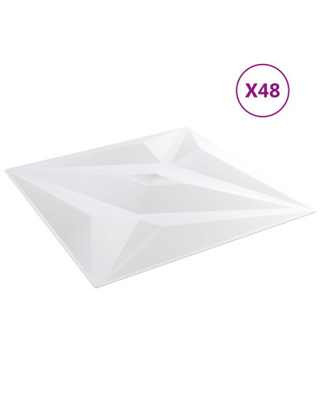 Pannelli da parete 12 pcs Stella bianca 50 x 50 cm Schiuma XPS