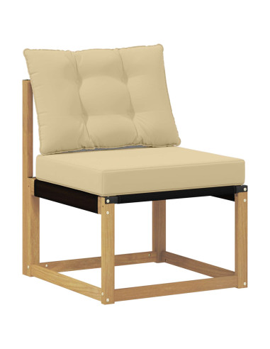 Set di divani da esterno con cuscino 11 pcs Bianco e Beige