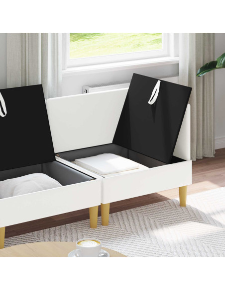 Set di mobili per il soggiorno con cuscino 3 pcs Bianco Tessuto