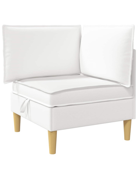 Set di mobili per il soggiorno con cuscino 3 pcs Bianco Tessuto