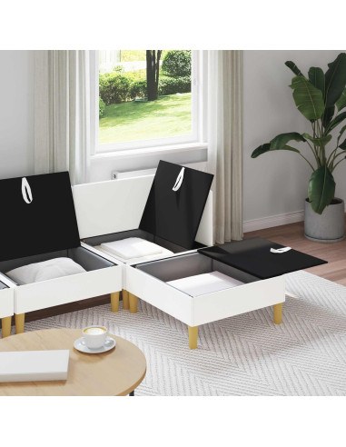 Set di mobili per il soggiorno con cuscino 4 pcs Bianco Tessuto
