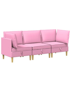 Set di mobili per il soggiorno con cuscino 3 pcs Rosa Tessuto 2