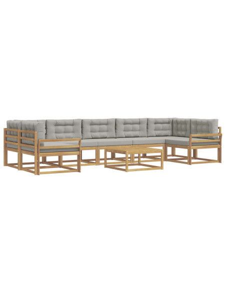 Set di divani da esterno 6 pcs Bianco e Grigio Chiaro