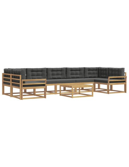 Set di divani da esterno con cuscino 6 pcs Bianco e Antracite