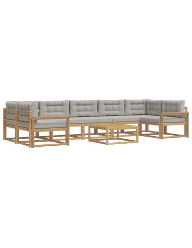 Set di divani da esterno 6 pcs Bianco e Grigio Chiaro