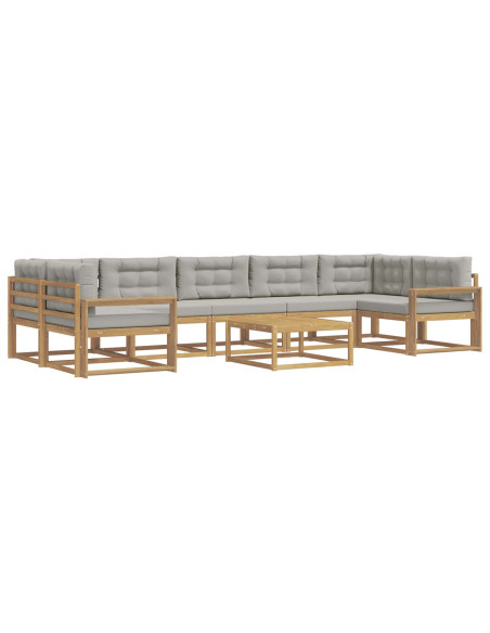 Set di divani da esterno 6 pcs Bianco e Grigio Chiaro