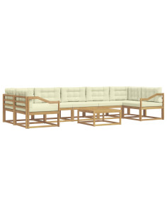 Set di divani da esterno con cuscino 6 pcs Bianco e Crema 2