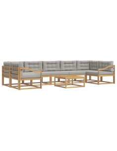 Set di divani da esterno 6 pcs Bianco e Grigio Chiaro 2