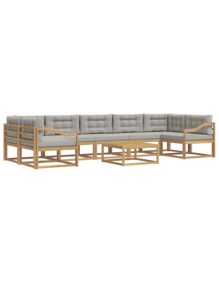 Set di divani da esterno 6 pcs Bianco e Grigio Chiaro