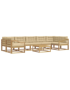 Set di divani da esterno con cuscino 6 pcs Bianco e Beige 2