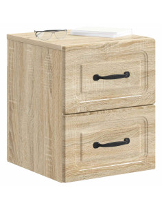 Mobiletto da notte a muro 2 pcs Rovere Sonoma 34,5 x 33 x 40 cm 2