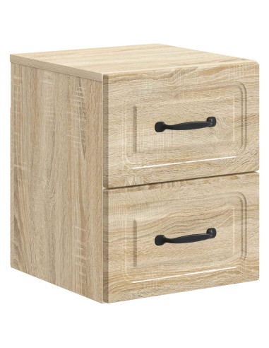 Mobiletto da notte a muro 2 pcs Rovere Sonoma 34,5 x 33 x 40 cm