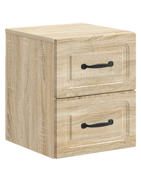 Mobiletto da notte a muro 2 pcs Rovere Sonoma 34,5 x 33 x 40 cm