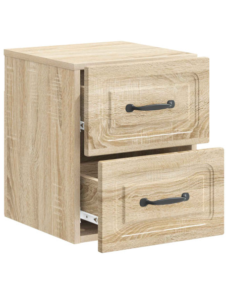 Mobiletto da notte a muro 2 pcs Rovere Sonoma 34,5 x 33 x 40 cm
