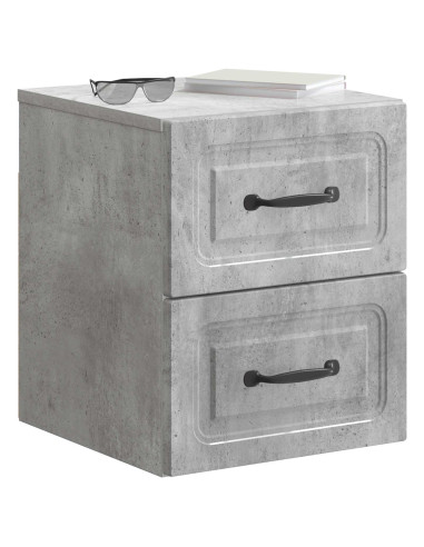 Mobiletto da notte a muro Grigio Cemento 34,5 x 33 x 40 cm