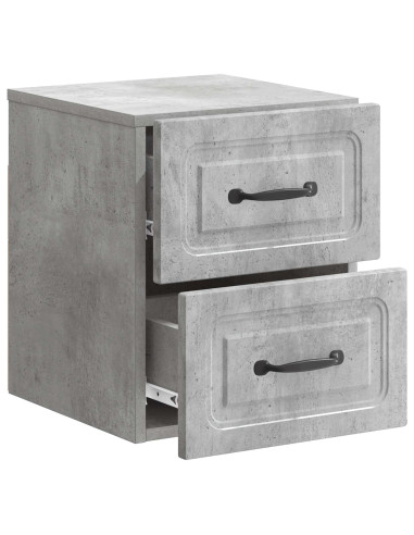 Mobiletto da notte a muro Grigio Cemento 34,5 x 33 x 40 cm