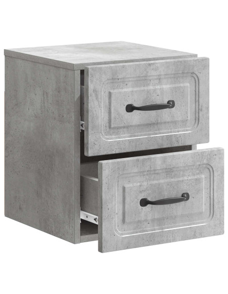 Mobiletto da notte a muro Grigio Cemento 34,5 x 33 x 40 cm
