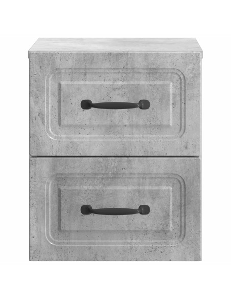 Mobiletto da notte a muro Grigio Cemento 34,5 x 33 x 40 cm