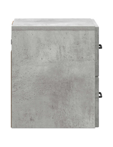 Mobiletto da notte a muro Grigio Cemento 34,5 x 33 x 40 cm