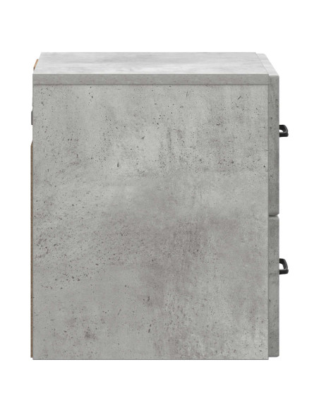 Mobiletto da notte a muro Grigio Cemento 34,5 x 33 x 40 cm