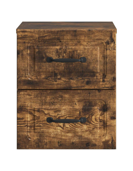 Mobiletto da notte a muro Rovere Fumo 34,5 x 33 x 40 cm