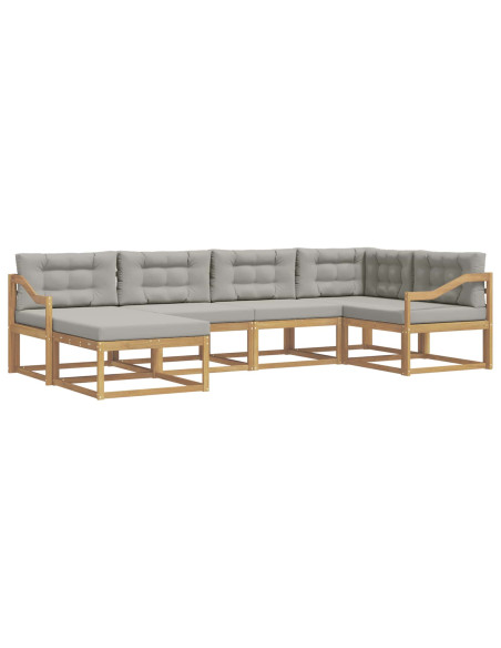 Set di divani da esterno 5 pcs Bianco e Grigio Chiaro