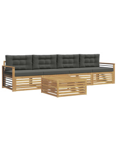 Set di divani da esterno con cuscino 5 pcs Bianco e Antracite 2