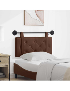 Testiera sospesa Con luce LED Marrone Similpelle