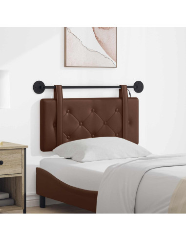 Testiera sospesa Con luce LED Marrone Similpelle